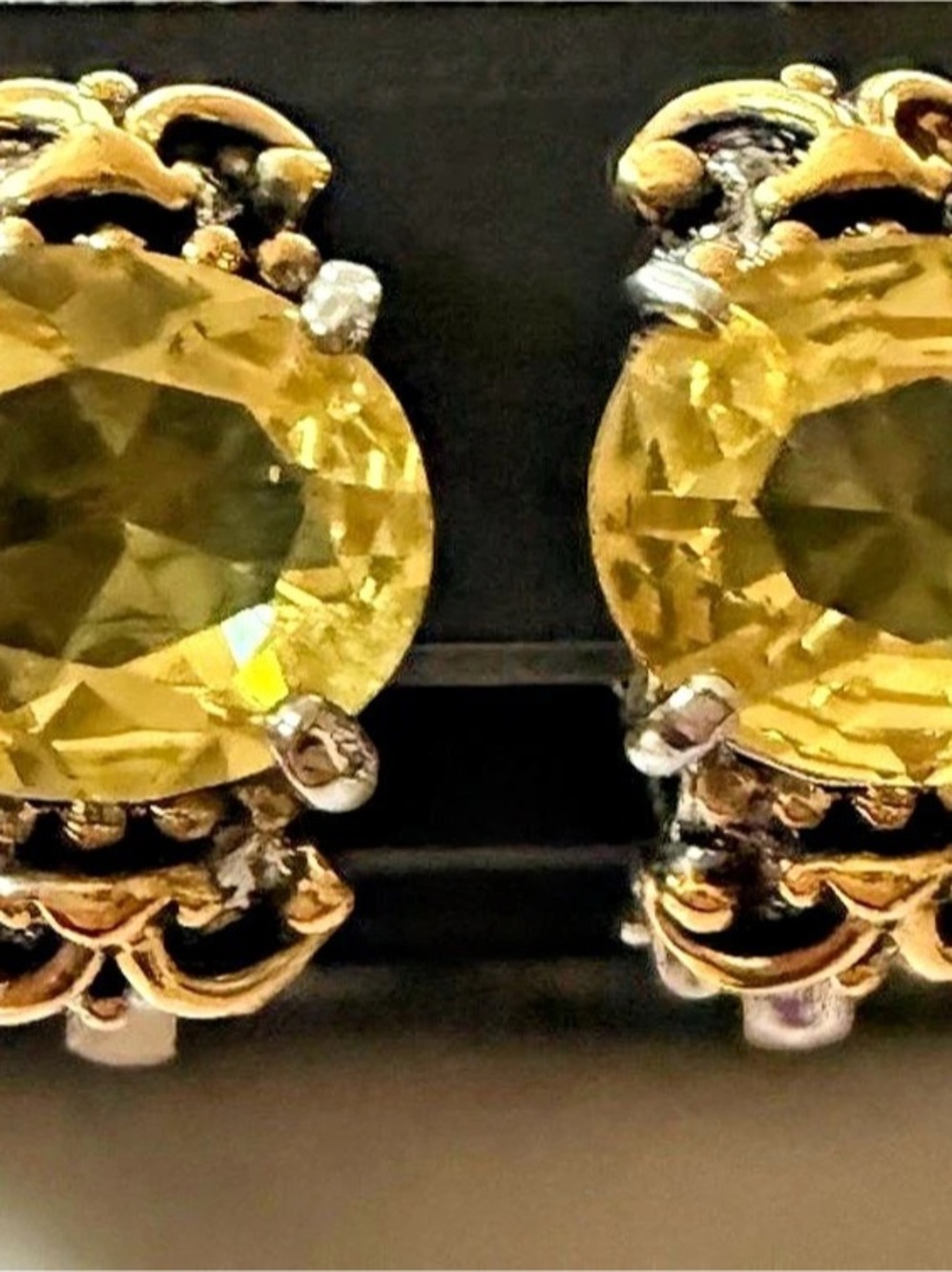 Yellow Gemstone Clip-On Earrings
